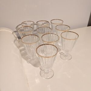 Elegant Gold Rimmed Glasses Set Of 10